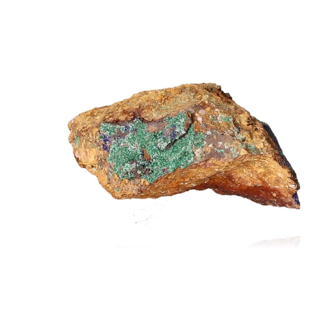 Azurite with Malachite mineral showcasing deep blue and green patterns, ideal for mental clarity and spiritual growth.