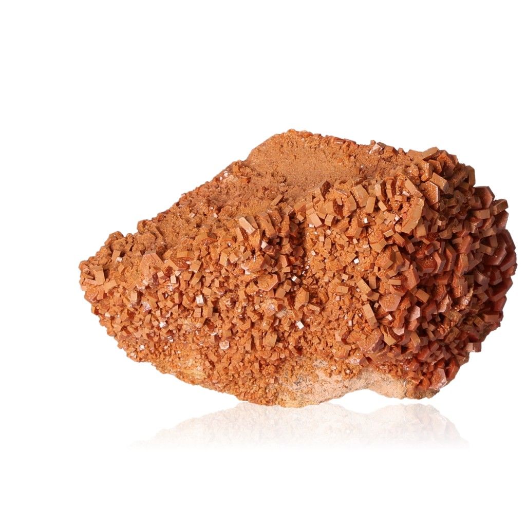 Vanadinite druze stone for focus and motivation, enhancing personal transformation and resilience to achieve goals.