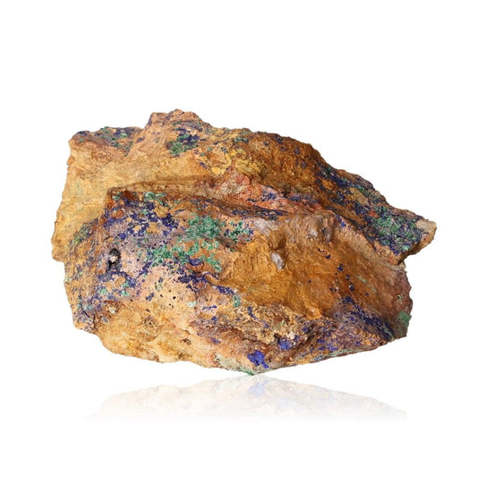 Azurite with Malachite showcasing deep blue and green hues, ideal for boosting mental clarity and self-awareness.