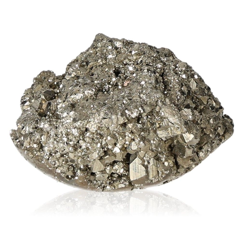 Sparkling pyrite stone promoting independence, courage, and motivation in life goals, stimulating initiative and creativity.