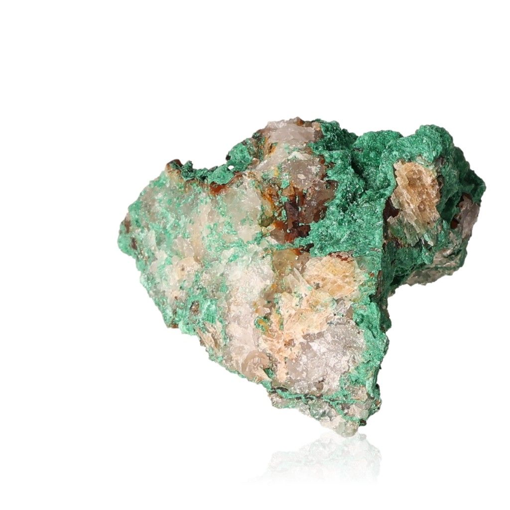 Natural malachite druze mineral with vibrant green color, known for its soothing energy and ability to promote inner harmony.