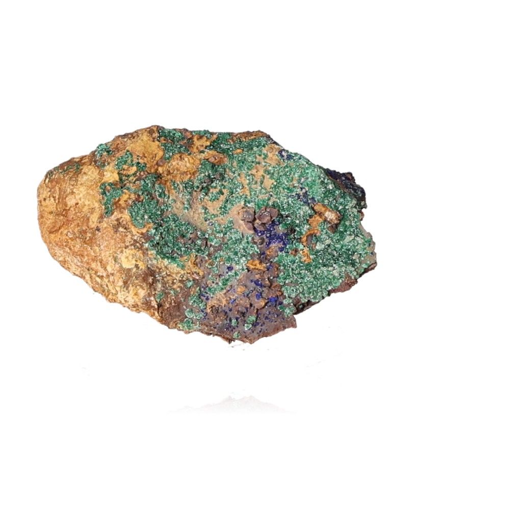 Azurite with Malachite specimen showcasing deep blue and green hues, ideal for collectors and spiritual growth seekers.