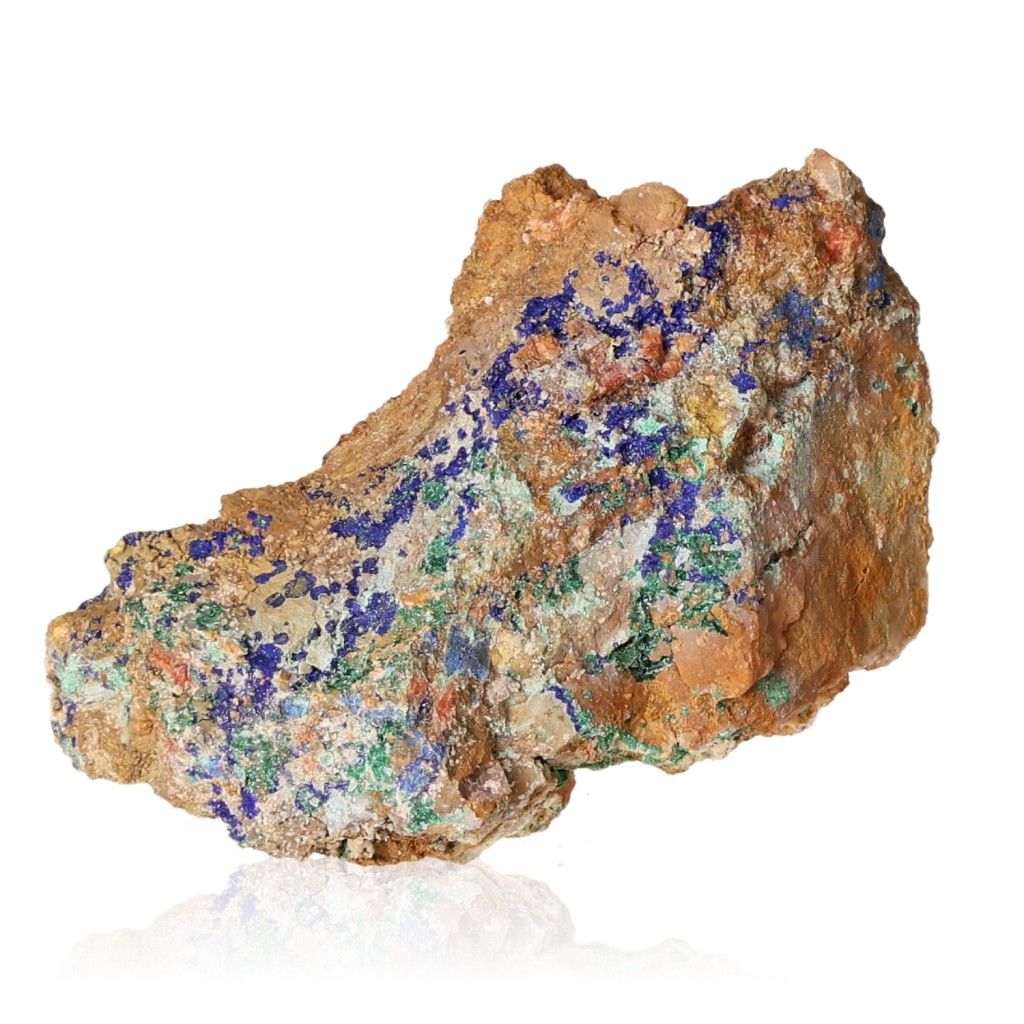 Azurite with malachite mineral specimen showcasing deep blue and green hues, ideal for collectors and spiritual growth.