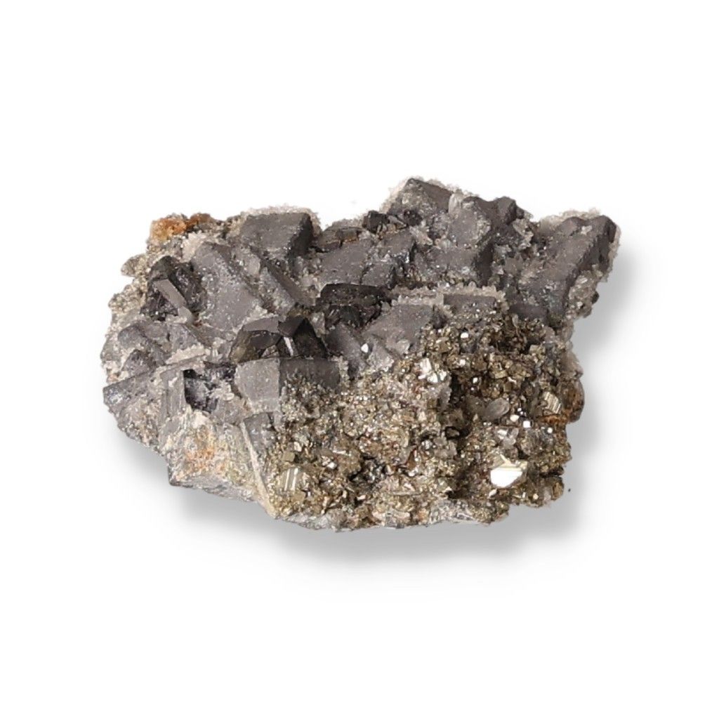 Galena mineral stone with metallic luster, known for transformation and grounding in spiritual practices. Handle with care due to lead content.