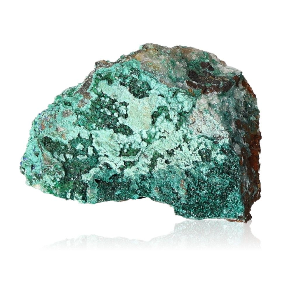 Natural malachite druze stone with vibrant green hues, known for soothing energy and promoting courage and hope.