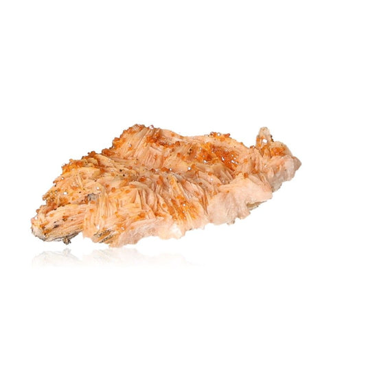 Vanadinite Baryte Druze crystal with reddish-orange and creamy hues for focus, motivation, grounding, and personal transformation.