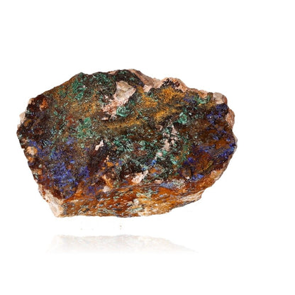 Raw Azurite with deep blue hues and Malachite swirls, ideal for collectors and spiritual growth seekers seeking clarity and insight.