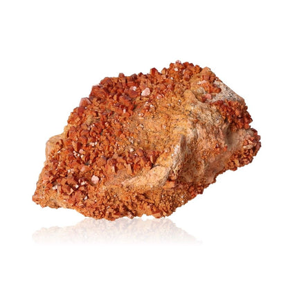 Vanadinite druze stone with orange crystals for focus and motivation enhancement