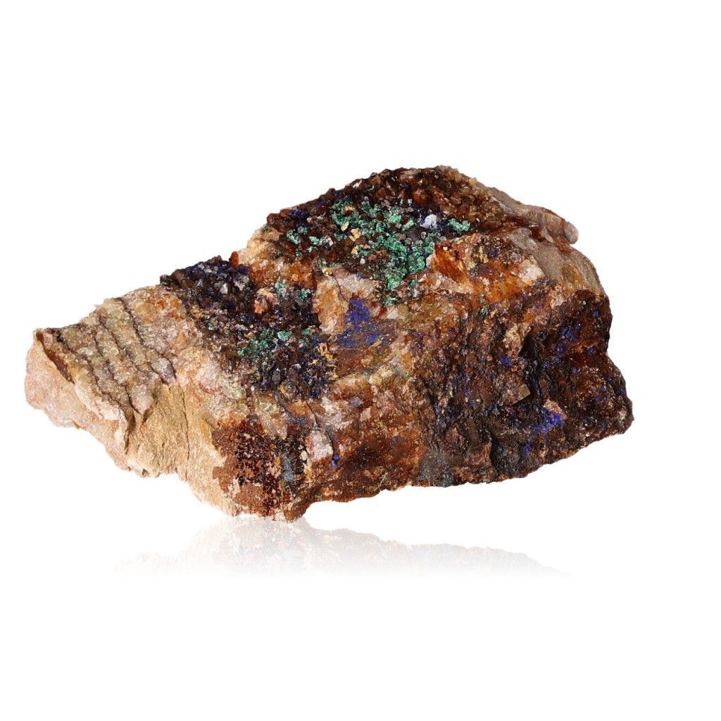 Raw Azurite with Malachite mineral specimen showcasing deep blue and green patterns, ideal for collectors and spiritual growth.