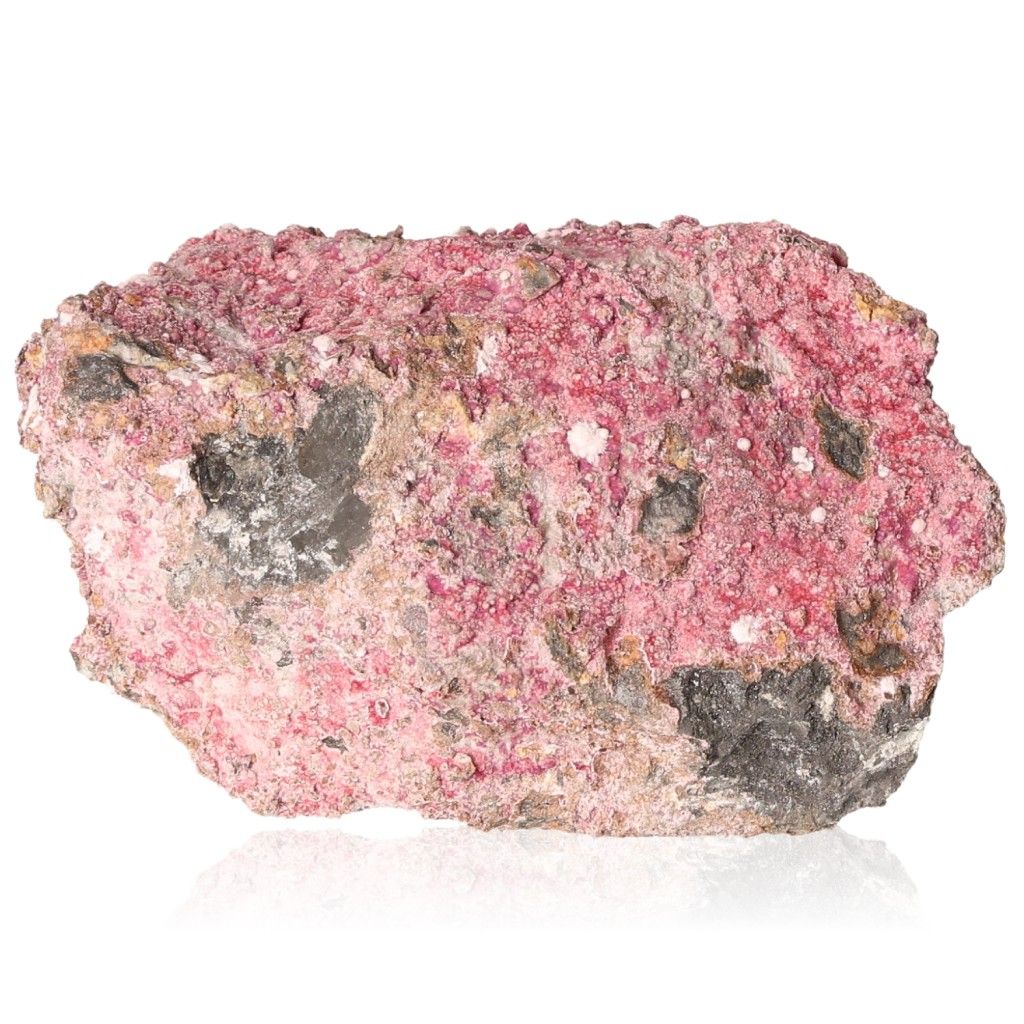 Picropharmacolite mineral with pink and white crystal formations, ideal for collectors and promoting emotional clarity and inner peace.