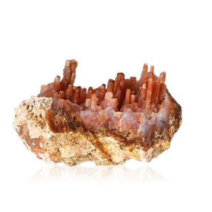 Calcite stalactite crystal with intricate layers and earthy tones symbolizing growth and energy.