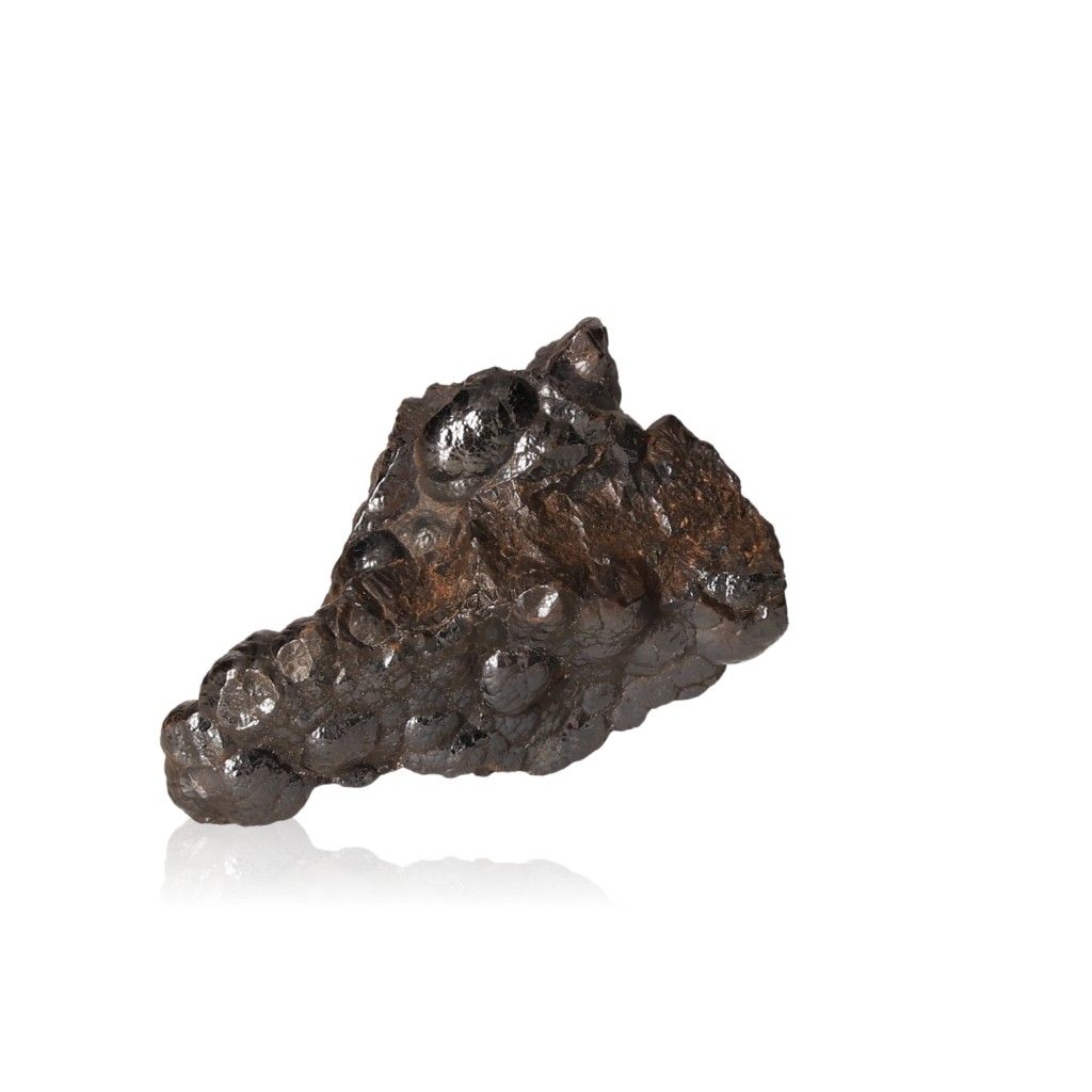 Polished botryoidal hematite crystal cluster for grounding and empowerment, featuring dense, iron-rich formations.