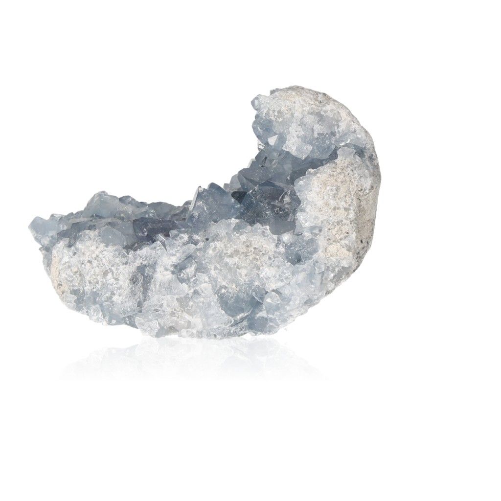 Celestite crystal showcasing calming blue hues and serene energy for spiritual clarity and divine connection.