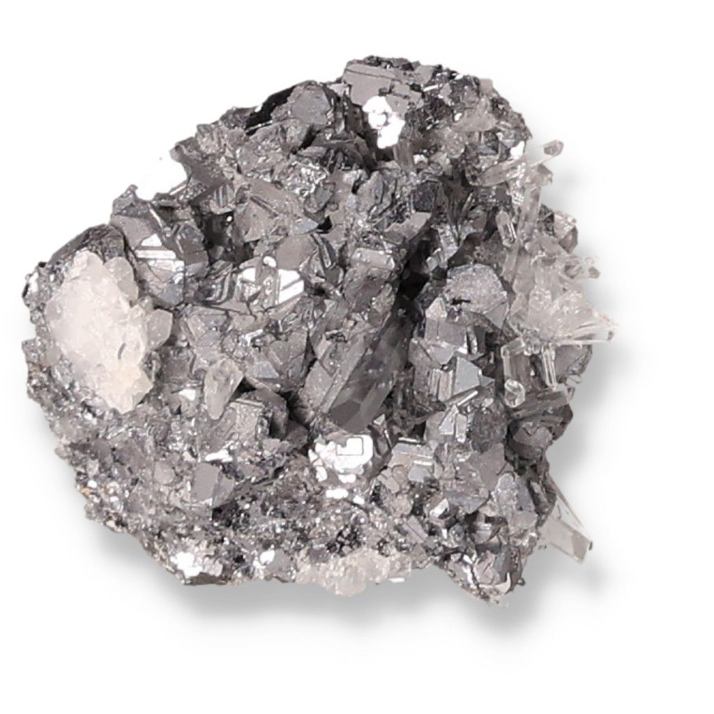 Raw galena mineral cluster showcasing metallic luster, used for transformation and grounding in spiritual practices.