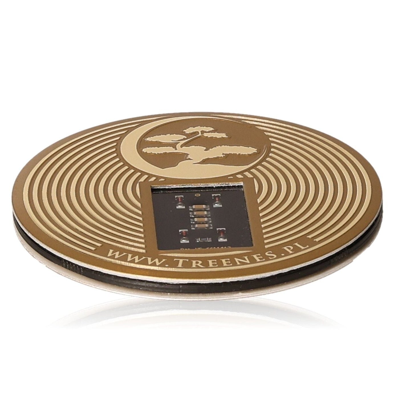 Absorber Treenes Gold 8 cm energy purifier with engraved design for peace and well-being.