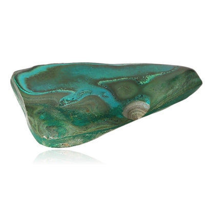 Blue Chrysocolla with Malachite gemstone, showcasing tranquil blue and green hues, perfect for crystal collectors and healers.