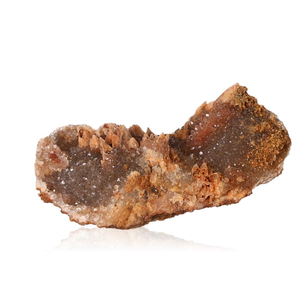 Calcite stalactite with earthy tones and layered structure, symbolizing growth and natural beauty.