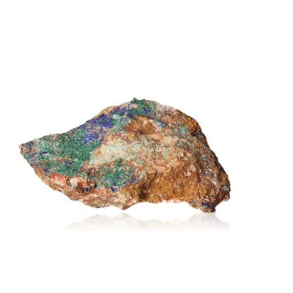 Azurite with malachite stone featuring deep blue hues and green patterns, ideal for collectors and spiritual growth enthusiasts.