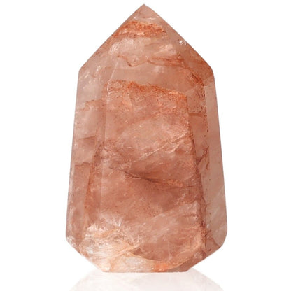 Red Calcite Tower Quartz Crystal for Chakra and Zodiac Energy Healing