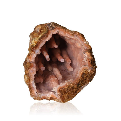 Calcite stalactite with intricate formations and earthy tones, symbolizing growth and transformation.