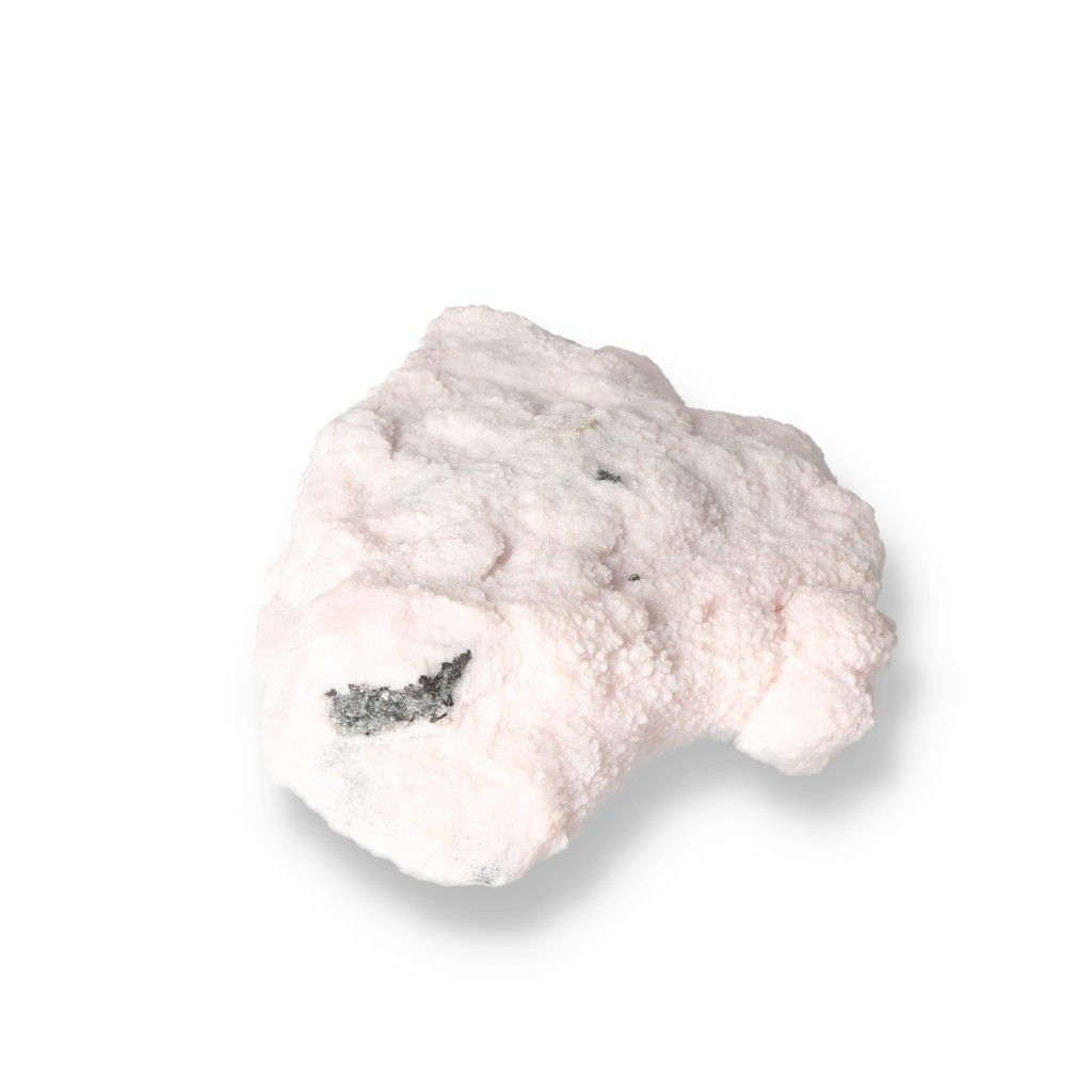 Soft pink Mangano Calcite stone for love and emotional healing.