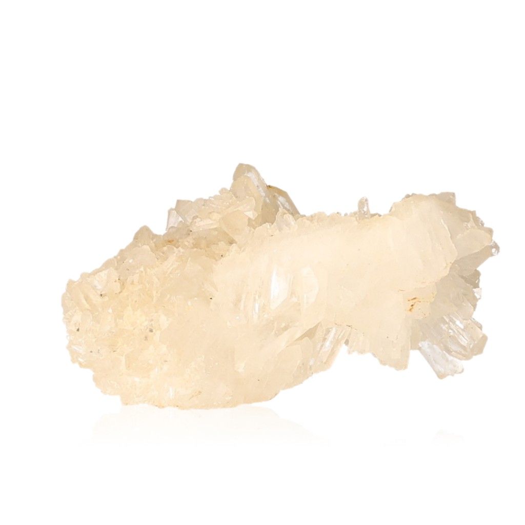 Raw white quartz crystal with unique characteristics and spiritual properties, associated with chakras and zodiac signs.