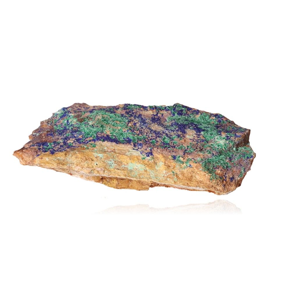 Azurite with Malachite showcasing deep blue and green patterns, ideal for mental clarity, focus, and personal growth.