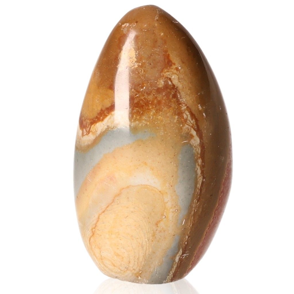 Polychrome Jasper Free Form stone with vibrant red, orange, and brown color patterns for grounding and energizing properties.