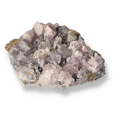 Galena with Quartz Druze showcasing silvery luster and sparkling crystals for grounding and amplifying energy.