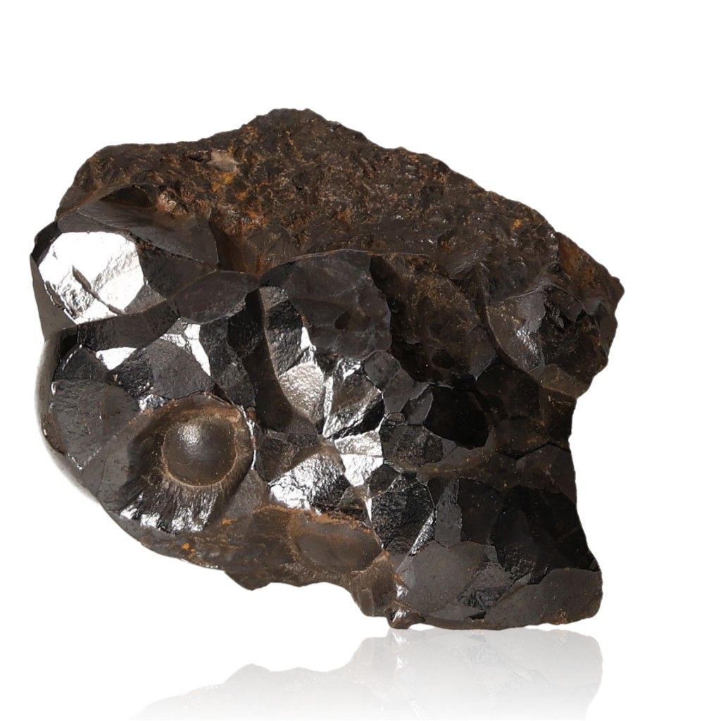 Polished Botryoidal Hematite crystal cluster against white background