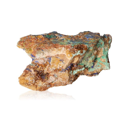 Raw malachite druze stone with vibrant green and brown hues, known for soothing energy and promoting courage and optimism.