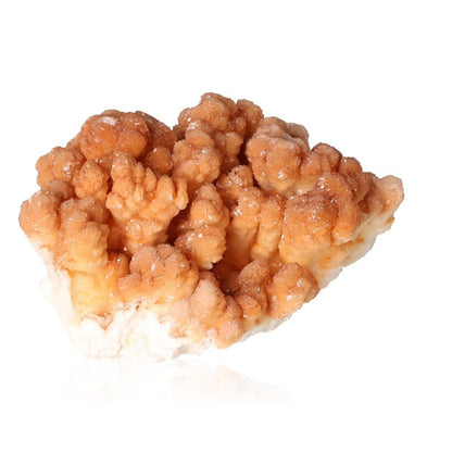 Cave calcite stalactite cluster with intricate shapes and layered textures, showcasing natural growth and energy.