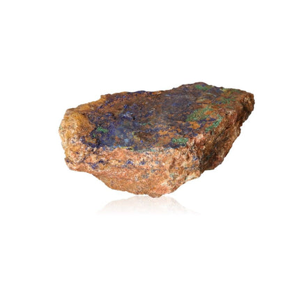 Azurite with Malachite druzes stone showcasing deep blue and green mineral hues for intuitive and spiritual enhancement.