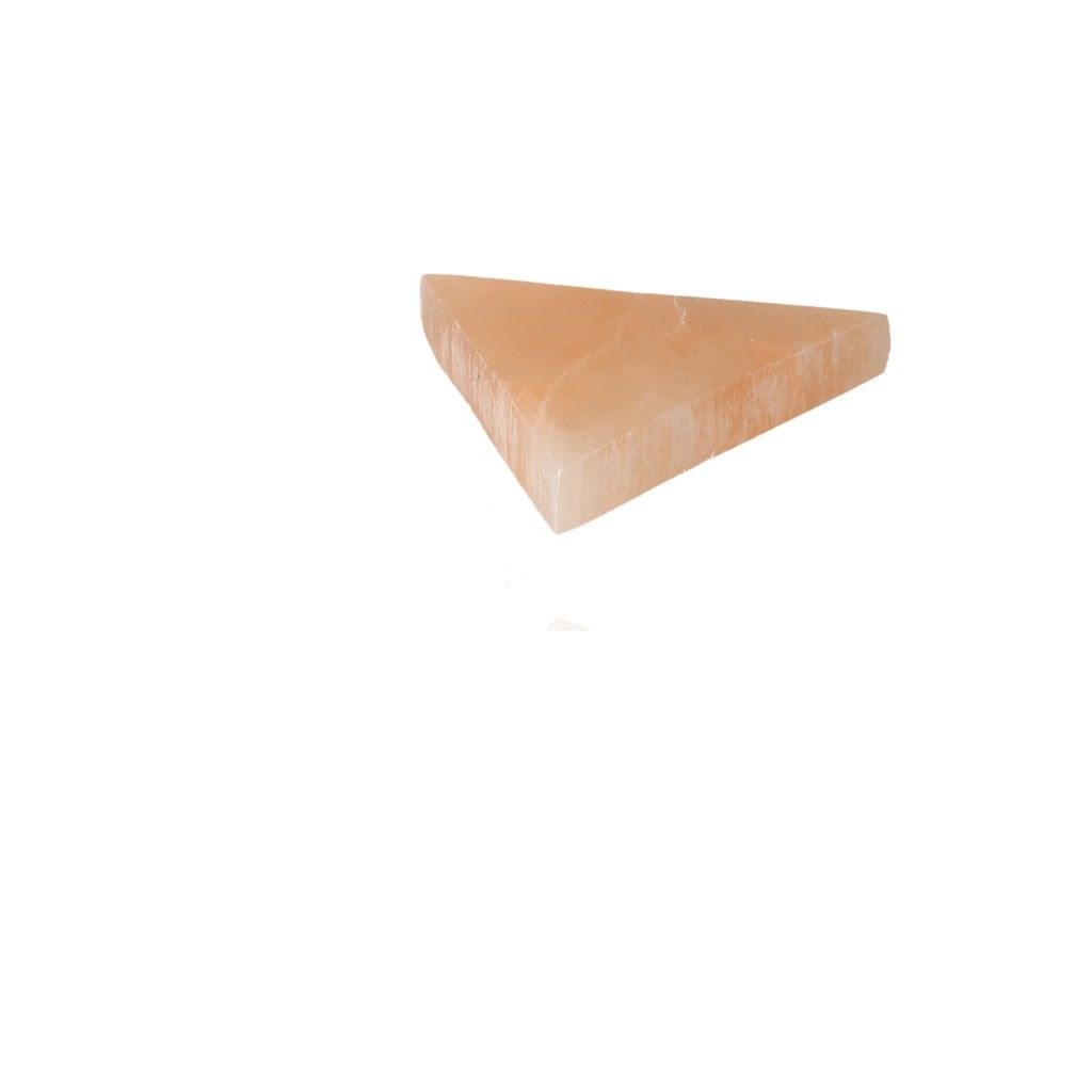 Orange triangular selenite crystal by Sylvia Crystals for mindful living and spiritual growth