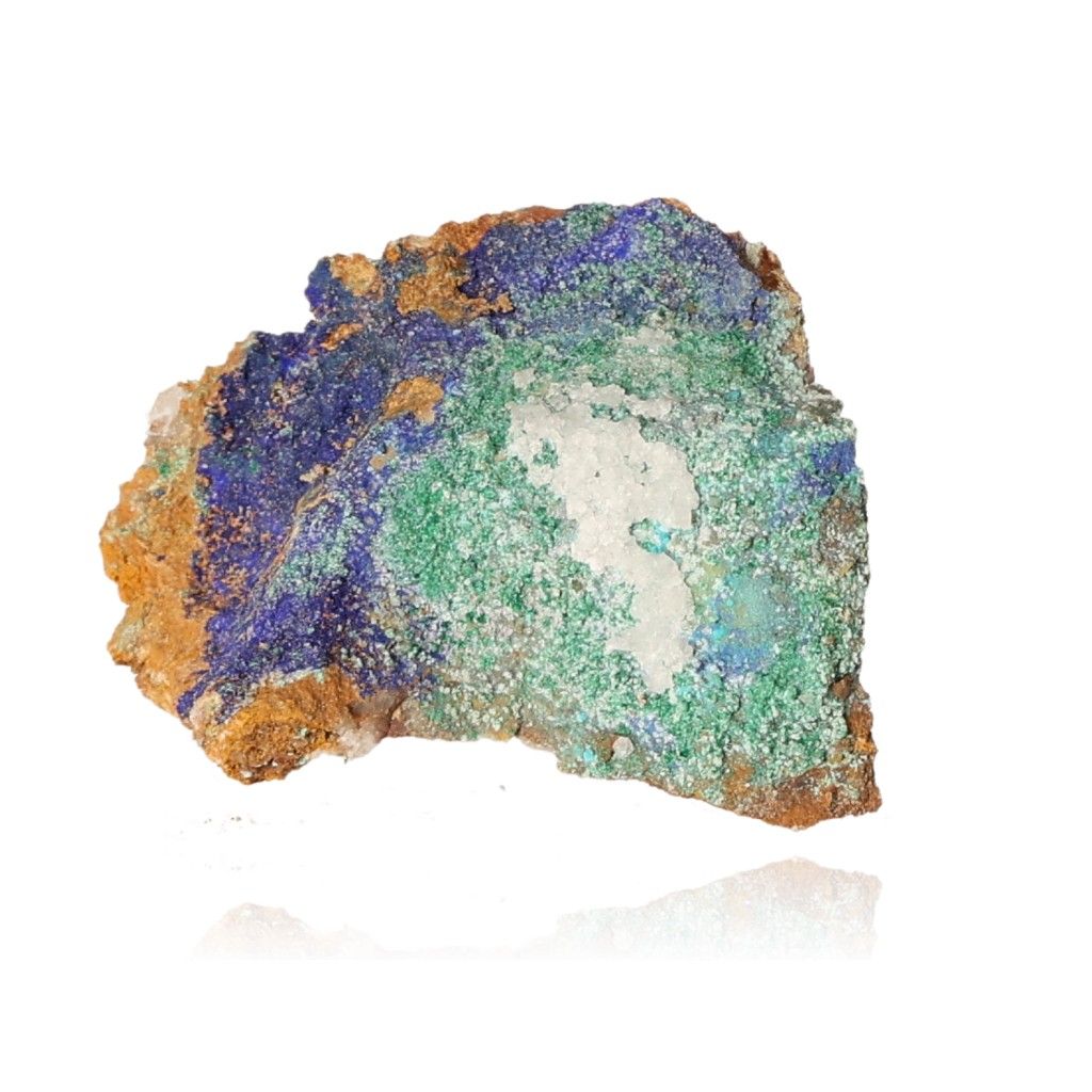 Azurite with Malachite showcasing deep blue and green hues, ideal for mental clarity, self-awareness, and spiritual growth.