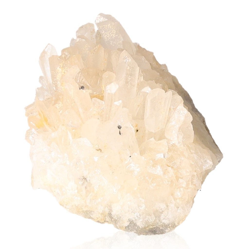 Clear quartz crystal cluster with unique energy properties and spiritual benefits, supports various chakras and zodiac signs.