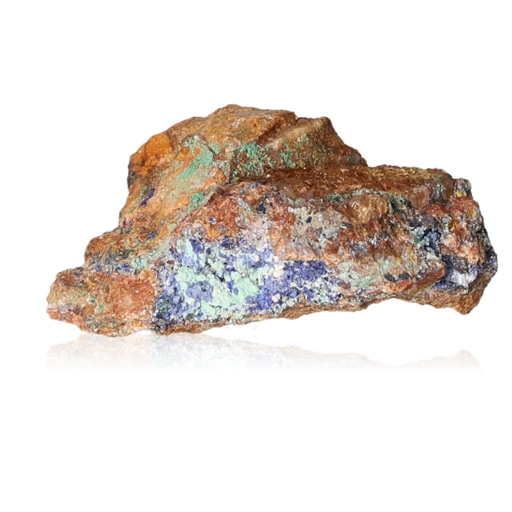 Azurite with Malachite mineral showcasing deep blue and green patterns, ideal for collectors and spiritual growth enthusiasts.