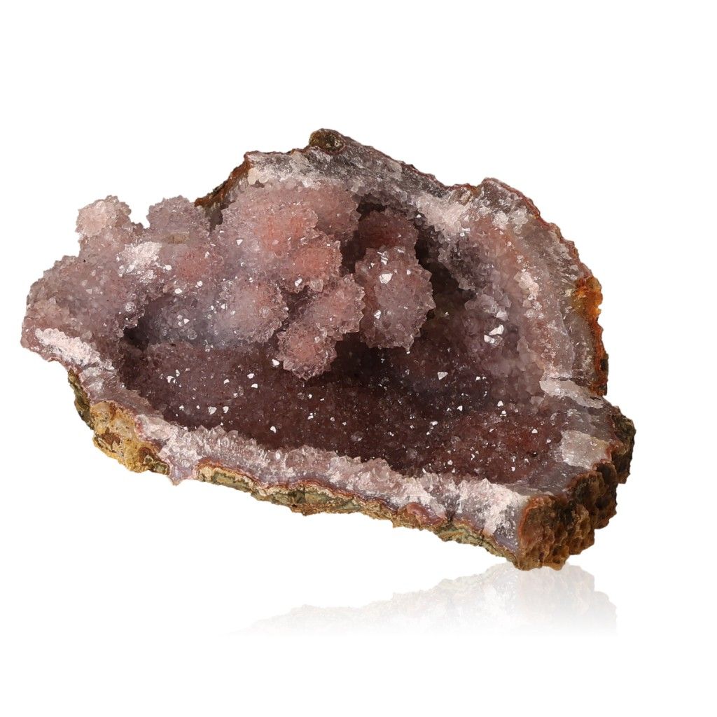 Amethyst druze crystal for stress reduction and energy boost, enhancing concentration and emotional stability.