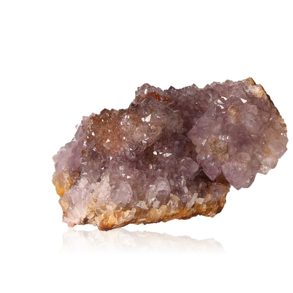 Amethyst druze cluster with deep purple crystals, enhancing intuition and balance, perfect for meditation and uplifting any space.