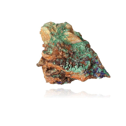 Raw malachite druze stone with vibrant green and brown hues, symbolizing nature's soothing and courageous energy.