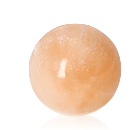 Orange selenite sphere 6cm for mindful living and spiritual growth by Sylvia Crystals