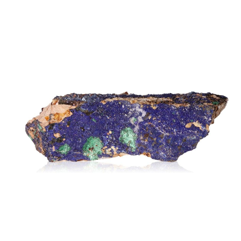 Azurite with malachite showcasing deep blue hues and green patterns, ideal for collectors and spiritual seekers.