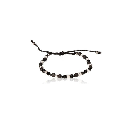 Adjustable lava onyx bracelet 16cm with natural stones for grounding energy and style