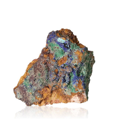 Azurite with malachite mineral showcasing intense blue hues and green patterns, ideal for collectors and spiritual growth seekers.