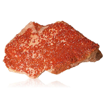 Vanadinite druzy stone enhancing focus and motivation for personal transformation and goal achievement.