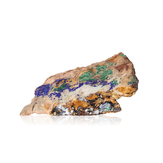 Azurite with Malachite mineral specimen showcasing deep blue and green patterns, perfect for collectors and spiritual growth enthusiasts.