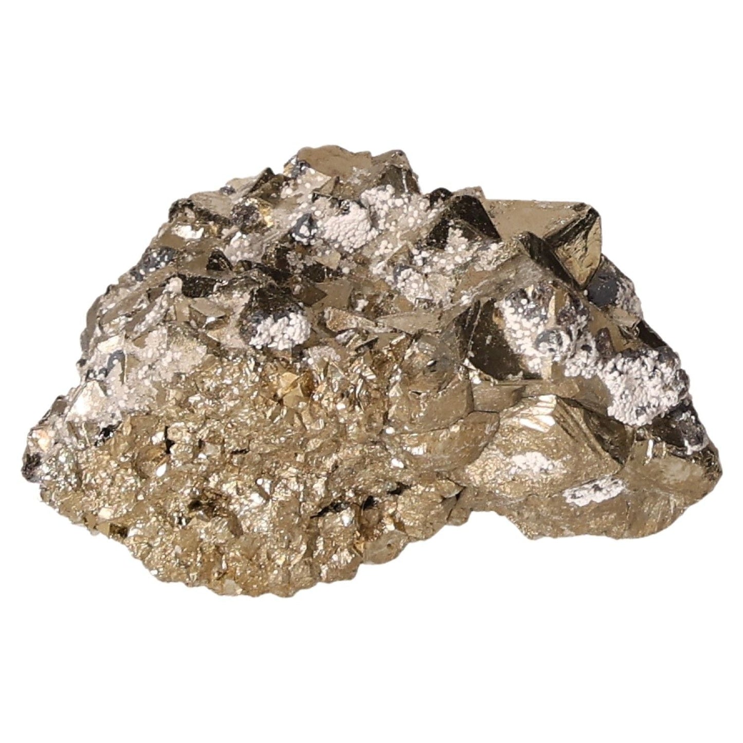 Shimmering pyrite druzy crystal cluster for inspiration and courage in personal and professional growth.