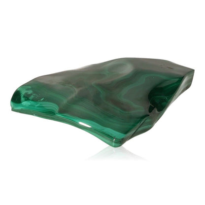 Polished green malachite stone with soothing energy for courage and positivity.