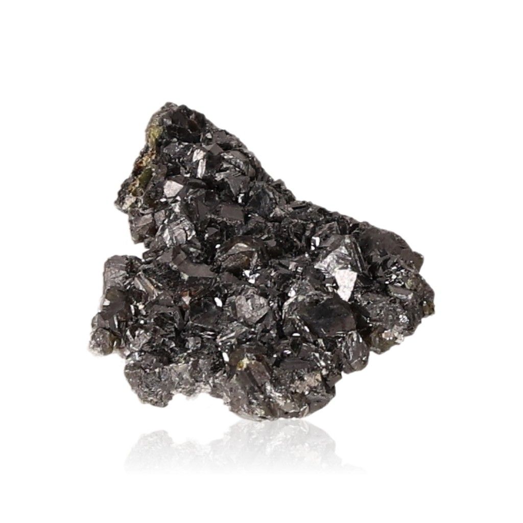 Raw galena stone with shiny, metallic luster used in spiritual practices for its protective and grounding properties.