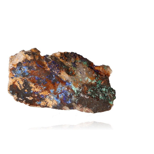 Azurite with Malachite mineral showcasing deep blue and green hues, known for enhancing mental clarity and self-awareness.